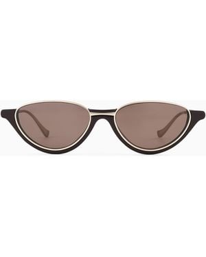 Emporio Armani Irregular-Shape Sunglasses - Brown