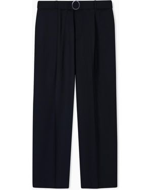 Emporio Armani Trousers With Pleats And Belt - Blue