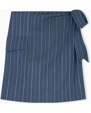 Emporio Armani Unlined Wrap Skirt - Blue
