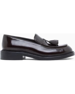 Emporio Armani Shiny Leather Loafers With Tassels Signature Capsule - White