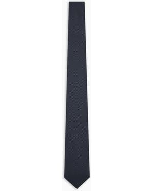 Emporio Armani Pure Silk Micro-Textured Tie - White