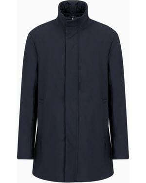 Emporio Armani Trenchcoat Aus Nylon Mit Herausnehmbarer Weste - Blau