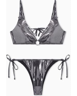 Emporio Armani Triangle-Bra Bikini - Metallic