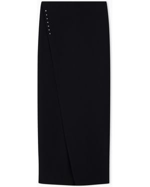 Emporio Armani Unlined Wrap Skirt - Black