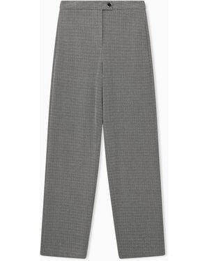Emporio Armani Trousers Jersey Regular Fit With Chevron Pattern - Grey