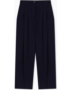 Emporio Armani Trousers With Pleat - Blue