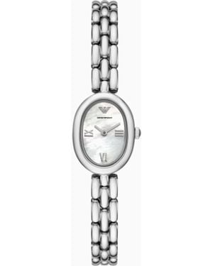 Emporio Armani Zweizeigeruhr Mit Armband Aus Edelstahl - Weiß