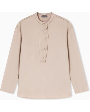 Emporio Armani Shirt With Partial Buttoning - Natural