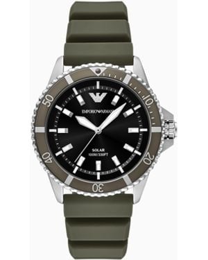 Emporio Armani World Explorer Solar-Powered Three-Hand Silicone Watch - White