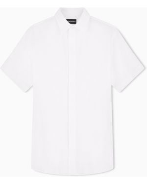 Emporio Armani Short-Sleeved, Garment-Dyed Jersey Shirt - White