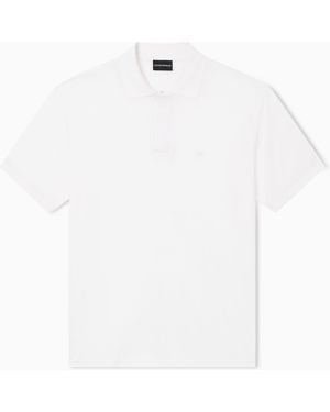 Emporio Armani Travel Essential Lyocell-Blend Jersey Polo Shirt - White