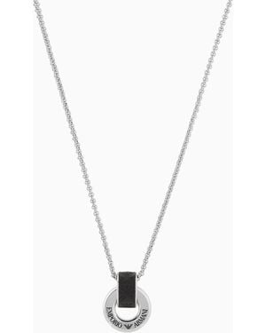 Emporio Armani Stainless Steel Pendant Necklace - Metallic