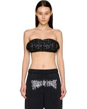 Vetements Biker Gloves Bra Top - Black