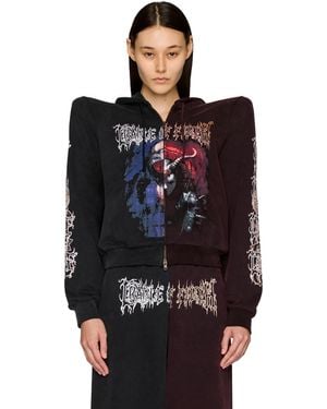 Vetements Cradle Of Filth Cut-Up Extreme Shoulder Zip-Up Hoodie - Black