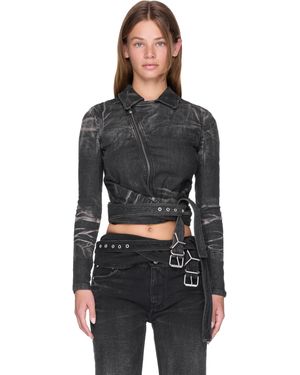 ジャケット Y PROJECT Women Outer 201BL009F533 BLACK Black Y. Project Jean and denim jackets for Women | Online Sale up
