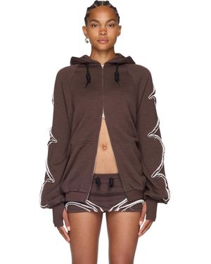 Rui Thorn Hoodie Top - Brown