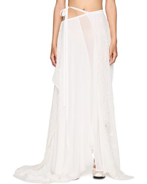 Ann Demeulemeester Sirka Deconstructed Asymmetric Long Skirt - White