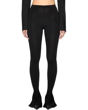 パンツ Nensi Dojaka Flared laced leggings Black Nensi Dojaka Ribbed Flared Fit Leggings with Lace-up Detail