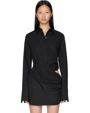 Nensi Dojaka Asymmetrical Draped Shirt - Black