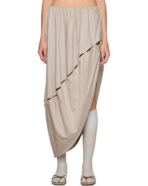 Rui Cutout Zip Maxi Skirt - Natural