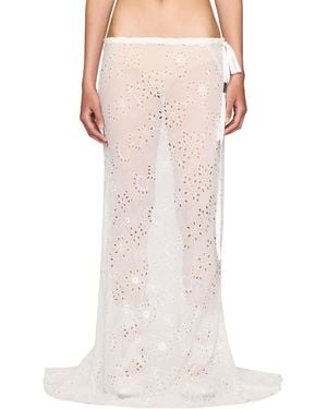 Ann Demeulemeester Sheila Long Bias Embroidered Skirt - Pink
