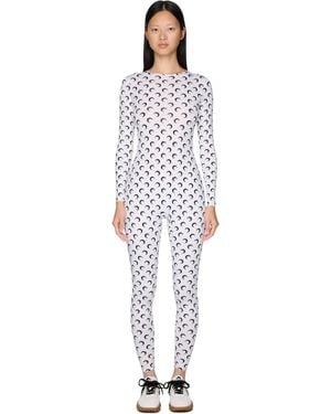 Marine Serre Recycled Jersey Moon Catsuit - Blue