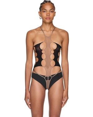 Rui Sheer String Bodysuit - Brown
