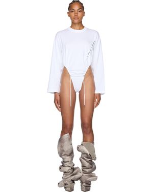 Y. Project Evergreen Pinched Logo Bodysuit - White