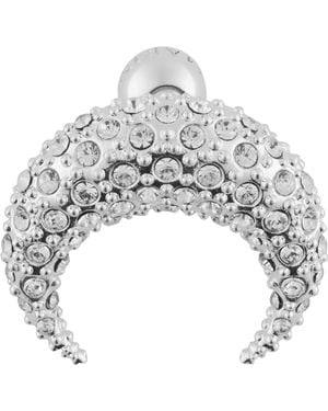 Marine Serre Swarovski Crystal Moon Stud Single Earring - Metallic