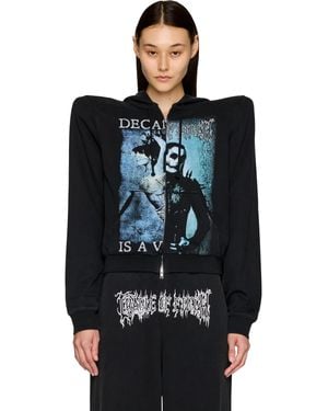 Vetements Cradle Of Filth Cut-Up Extreme Shoulder Zip-Up Hoodie - Black