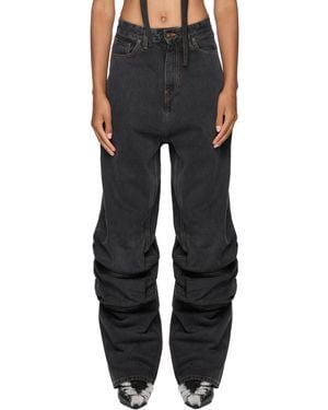Y. Project Evergreen Draped Cuff Jeans - Black