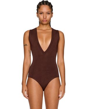 Entire studios Deep V-Neck Bodysuit - Brown