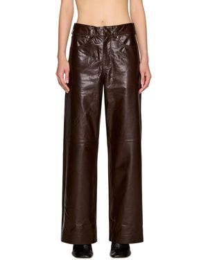 Entire studios Straight Leg Leather Pants - Brown