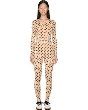Marine Serre Recycled Jersey Moon Catsuit - Natural