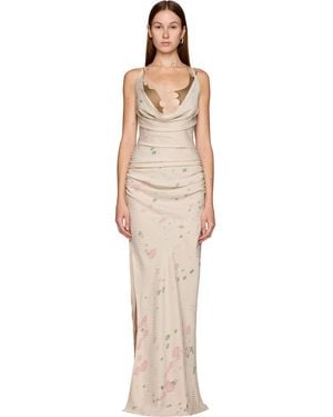 Rui Silk Cowl Neck Maxi Dress - Natural