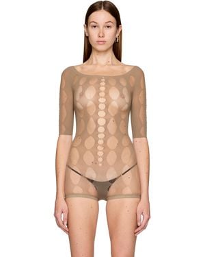 Rui Semi-Sheer Bodysuit - Brown