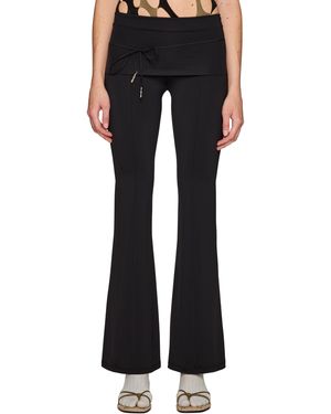 Rui Fold Over Flared Pants - Black