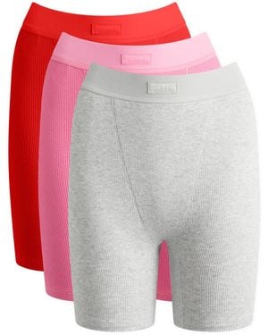Skims Cotton Rib Boxer - Pink