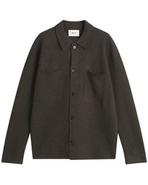 NN07 Jonas Boiled Wool Overshirt - Black