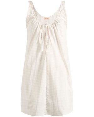 Fruity Booty Check Mini Dress - White