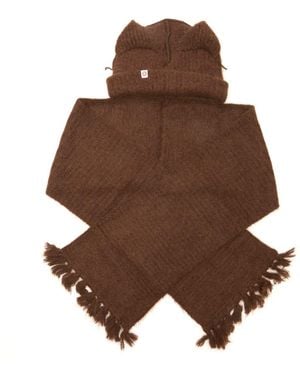 Charles Jeffrey Alpaca Chunky Ears Scarf Beanie - Brown
