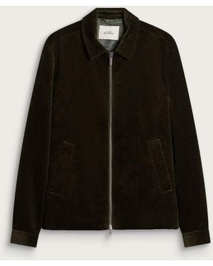 Les Deux Corduroy Zipper Coach Jacket - Black