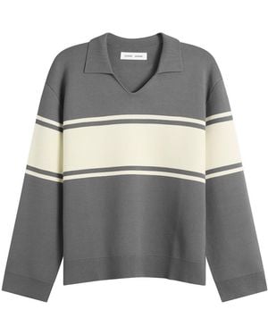 Samsøe & Samsøe Saanne Long Sleeve Polo Top - Gray