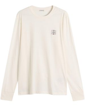Moncler Long Sleeve Cotton T-Shirt - White