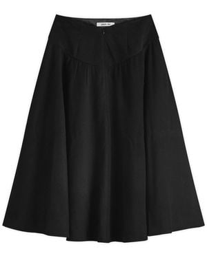 Peachy Den Deba Wool Midi Skirt - Black