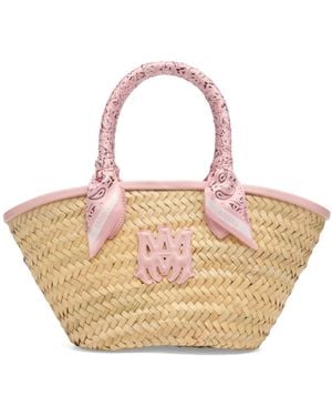 Amiri Ma Raffia Micro Tote - Pink