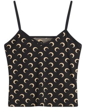 Marine Serre Moon Printed Straps Top - Black