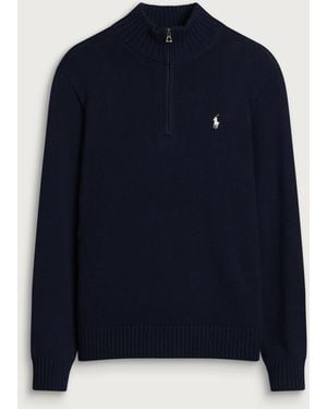 Polo Ralph Lauren Half Zip Knit Sweater - Blue