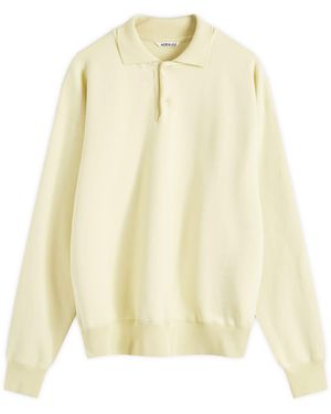AURALEE Super Soft Polo Sweat - Yellow