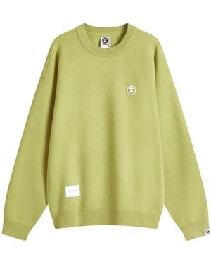Aape By A Bathing Ape Aape Now Camo Badge Knit Jumper - Green